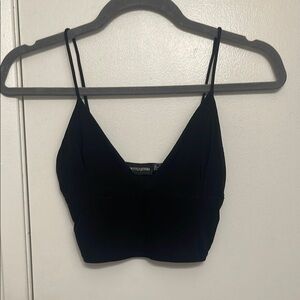 PrettyLittleThing Black V-Neck Top